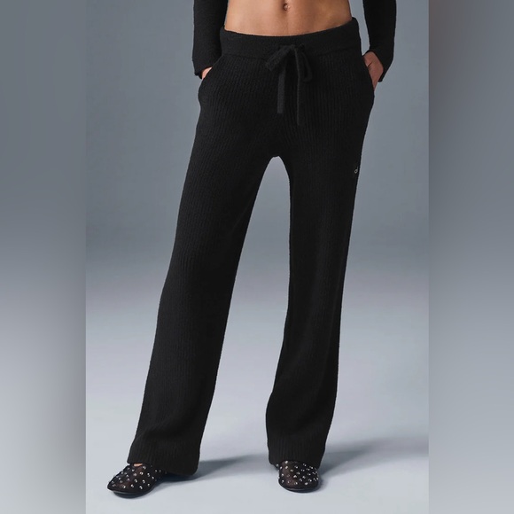 ALO Snuggle Up Sweater High-Waist Wide Leg Pant - Picture 1 of 6